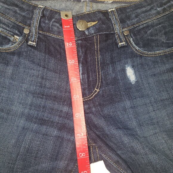 Paige Jeans Women’s Size 25 Skyline Skinny Dark Wash Stretch Distressed Citycore - Picture 10 of 16